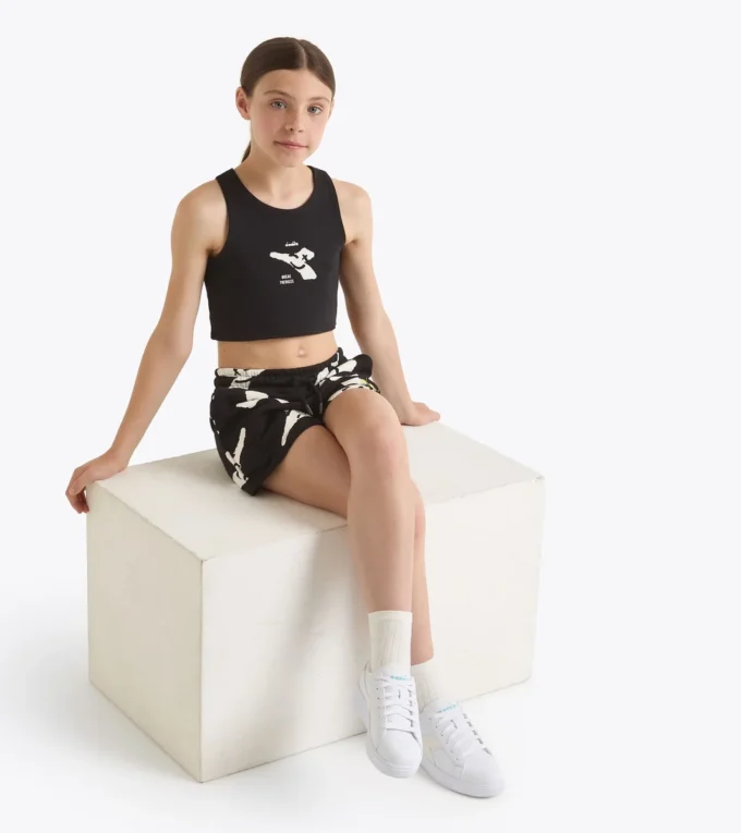 Jg. Crop Top Smile Logo Camiseta corta con logotipo – Niña