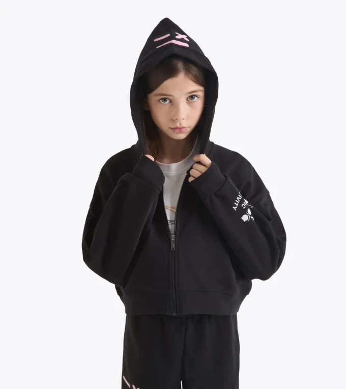Jg. Hoodie Fz Pink Smile Sudadera con capucha y detalles descoloridos – Niña Jg. Hoodie Fz Pink Smile Sudadera con capucha y detalles descoloridos – Niña