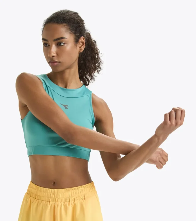 L. Crop Top Run Camiseta ajustada para correr