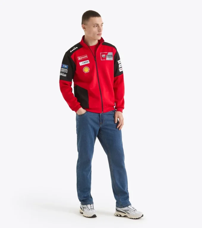 Sudadera deportiva Ducati Replica Mgp25 con cremallera completa Sudadera deportiva Ducati 2025 MotoGP Replica con cremallera completa